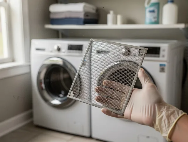 Palm Coast Dryer Vent Cleaning specialist performing detailed lint trap cleaning service in Palm Coast