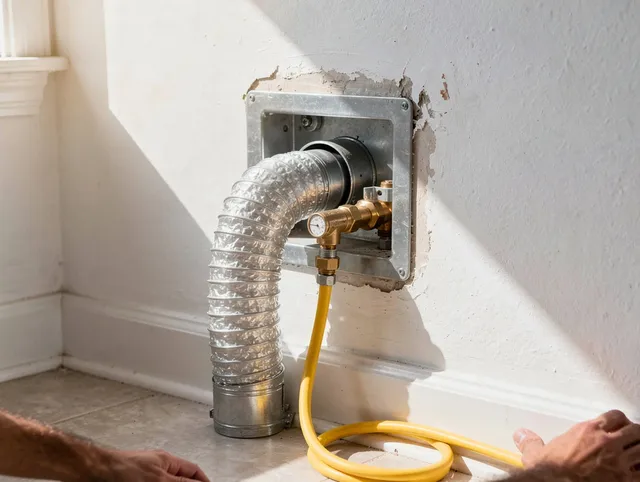 Palm Coast Dryer Vent Cleaning certified technician performing specialized gas dryer vent cleaning in Palm Coast